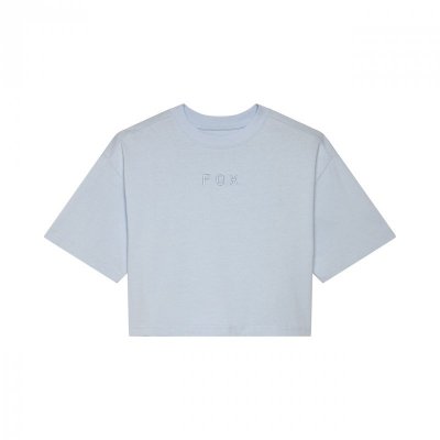 T-SHIRT FOX LADY WORDMARK OS CROP PALE BLUE XS