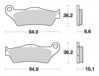 SBS KLOCKI HAMULCOWE KH363 STREET PERFORMANCE (EXCEL) SINTER KOLOR ZŁOTY PASUJE DO: BMW R850/1100/1150/1200, K1200/1300 TYŁ