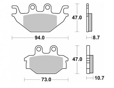 SBS KLOCKI HAMULCOWE NOWOŚĆ KH377 STREET STANDART CERAMIC KOLOR CZARNY YAMAHA MT 125 14-, YZF 125 08-18, TYŁ