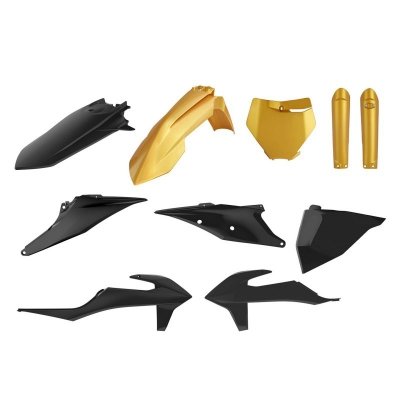 POLISPORT KOMPLET PLASTIKÓW (FULL KIT) KTM SX/SX-F 19-22 W ZESTAWIE TABLICA PRZEDNIA (8666400009) I OSŁONY AMORTYZATORÓW (839860