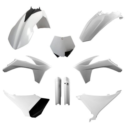 POLISPORT KOMPLET PLASTIKÓW (FULL KIT) KTM SX 11; XC/XC-F 11 W ZESTAWIE OSŁONY AMORTYZATORÓW (8398500002) KOLOR BIAŁY