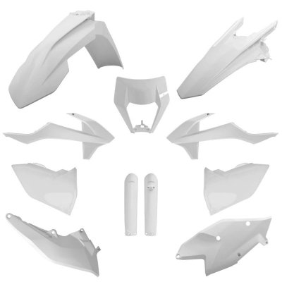 POLISPORT KOMPLET PLASTIKÓW (FULL KIT) KTM EXC/EXC-F TPI 17-19 W ZESTAWIE OSŁONA LAMPY (8666800001) I OSŁONY AMORTYZATORÓW (8398