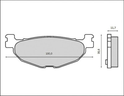 BRENTA KLOCKI HAMULCOWE KH319 TYŁ YAMAHA XP500/530/560 TMAX '01-'22 (FT 3058)