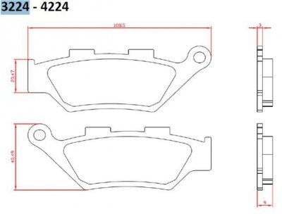 BRENTA KLOCKI HAMULCOWE KH322 BENELLI IMPERIALE 400 19-, LEONCIO 500 18-19, TRK500 18-20, PRZÓD (FT 3224)