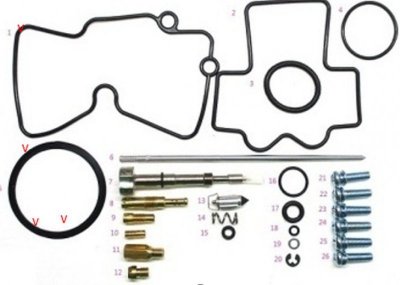 BEARING WORX ZESTAW NAPRAWCZY GAŹNIKA KAWASAKI KX 450F 06-08 (26-1106)