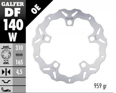 GALFER TARCZA HAMULCOWA PRZÓD HONDA VFR 1200X CROSSTOURER 12- (WAVE FIXED) (310X165X4.,5MM)