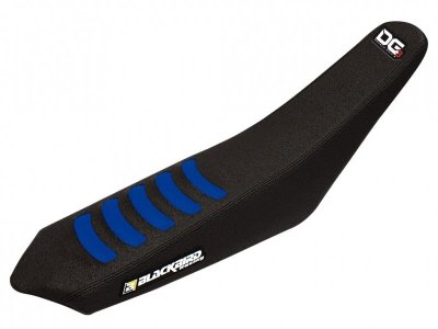 BLACKBIRD POKROWIEC / POSZYCIE NA SIEDZENIE SHERCO SE/SEF 17-23 (SE/SFE ALL MODELS 17-23) DOUBLE GRIP 3 KOLOR CZARNY/NIEBIESKI