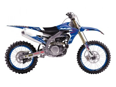 BLACKBIRD KOMPLET NAKLEJEK (OKLEIN) + POKROWIEC POSZYCIE NA SIEDZENIE YAMAHA YZ 125/250 22 DREAM 4 KOLOR NIEBIESKI/CZARNY
