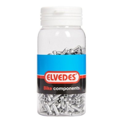 ELVEDES WYPRZEDAŻ ALUMINIOWA KOŃCÓWKA LINKI KOLOR SREBRNY OPAKOWANIE ZBIORCZE 500SZT
