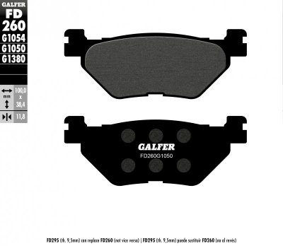 GALFER KLOCKI HAMULCOWE KH319 PÓŁMETALICZNE SCOOTER