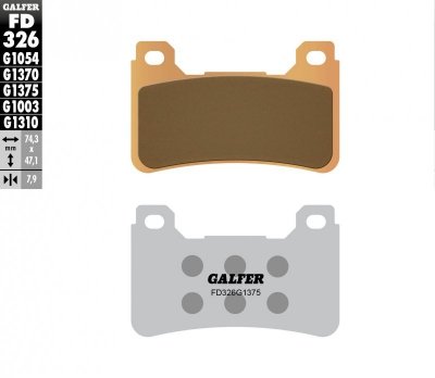 GALFER KLOCKI HAMULCOWE KH390 SPIEK METALICZNY (ZŁOTE) SPORT PRZÓD (HONDA CBR 600RR 05-16, CBR 1000RR 04-16, VFR 800F 14-18, VFR