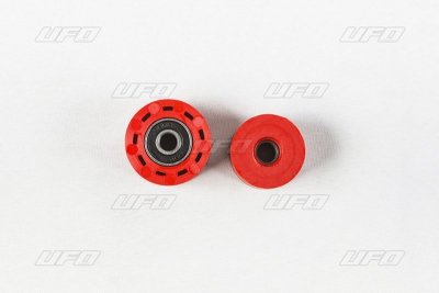 UFO ROLKA KOMPLET 2 SZT.GÓRA I DÓŁ ŁAŃCUCHA HONDA CRF 250R 12-18, CRF 450R/X 12-16 KOLOR CZERWONY (8X38X24MM) I (8X34X24MM) 79-5