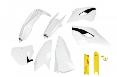 UFO KOMPLET PLASTIKÓW (FULL KIT) Z OSŁONAMI TELESKOPÓW (AMORTYZATORÓW) HUSQVARNA TC/FC 125/250/300/350/450 14-15 KOLOR OEM 14 (B