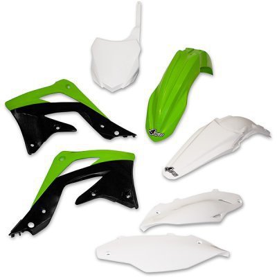 UFO KOMPLET PLASTIKÓW KAWASAKI KXF 450 13-15 KOLOR OEM (ZIELONY/BIAŁY/CZARNY) (KA220E999)