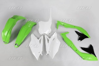 UFO KOMPLET PLASTIKÓW KAWASAKI KXF 450 16-17 KOLOR OEM (ZIELONY/BIAŁY/CZARNY) (KA223E999)