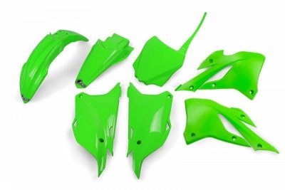 UFO KOMPLET PLASTIKÓW KAWASAKI KX 85 22-25, KX 112 22-25 KOLOR OEM (POMARAŃCZOWY/BIAŁY)
