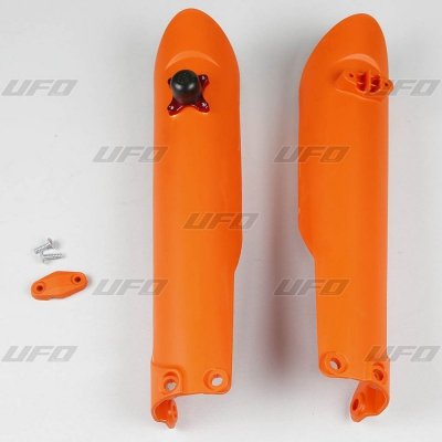UFO OSŁONY TELESKOPÓW ( AMORTYZATORÓW ) PRZEDNICH KTM SX / SX-F 15-21 Z BLOKADĄ KOLOR POMARAŃCZOWY