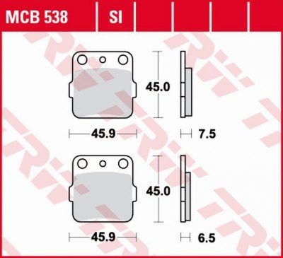 TRW ZF KLOCKI HAMULCOWE KH084 SINTER STREET HONDA ATC 250R 82-84, ATC 350X 85-, SUZUKI RM 125 88, TYŁ HONDA TRX 500 12-, PRZÓD