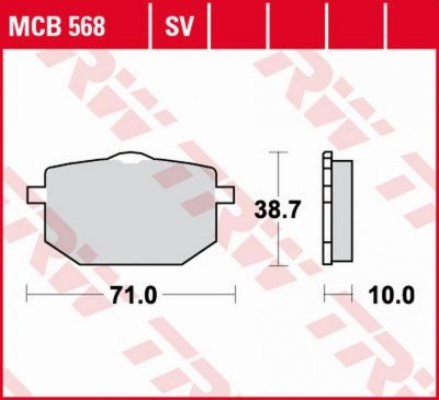 TRW ZF KLOCKI HAMULCOWE KH101 ORGANIC YAMAHA TT 600 89, XT 600 87-90, XT 600Z TENERE 86-91 PRZÓD