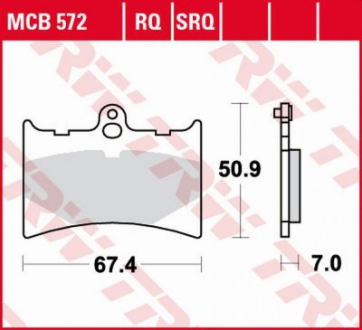 TRW ZF KLOCKI HAMULCOWE KH126 ORGANIC SPORT APRILIA AF-1 125 89-92, RS 125 92-04, AF-1 250 90-, BENELLI CHRONO/CX 125 91, PRZÓD