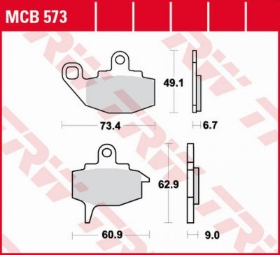 TRW ZF KLOCKI HAMULCOWE KH130 ORGANIC KAWASAKI KX 125/250/500 87-88, KLR 650 87-88, PRZÓD