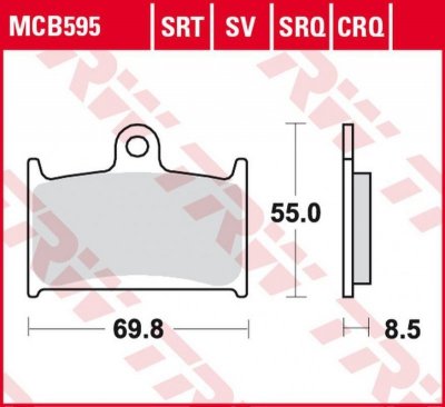 TRW ZF KLOCKI HAMULCOWE KH236 SINTER TRACK SUZUKI GSX-R 400 90-95, GSX-R 750 88-93, GSX-R 1000 89-92,TRIUMPH DAYTONA/SPEED TRIPL
