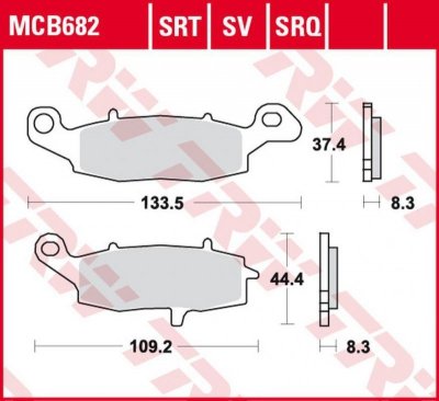 TRW ZF KLOCKI HAMULCOWE KH229 SINTER TRACK KAWASAKI NINJA 400 11-, ER-6 06-16, VN 900 06-17, VN 1500/1600 00-08, VN 1700 09-17, 