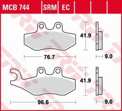 TRW ZF KLOCKI HAMULCOWE KH353 ORGANIC APRILIA SPORTCITY 50 / 125 05-13, PEUGEOT CITYSTAR 50 14-, PIAGGIO FLY 50 05-12, VESPA GTS