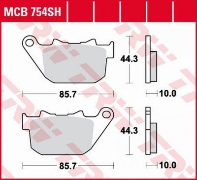 TRW ZF KLOCKI HAMULCOWE KH387 SINTER STREET HARLEY-DAVIDSON 883 XL-C/L/N/R ROADSTER/SPORTSTER 03-15, 1200 XL-C/L/R/X SPORTSTER/N