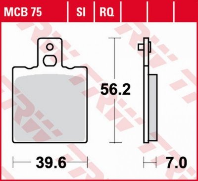 TRW ZF KLOCKI HAMULCOWE KH047 ORGANIC SPORT APRILIA AF-1 250 90-, RS 250 95-, DUCATI MONSTER 600/620/695/750/800/900/996/1000 98