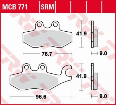TRW ZF KLOCKI HAMULCOWE KH418 SINTER PIAGGIO BEVERLY 125 10-, MEDELEY 125 16-, MP3 125 09-12, X7 125 08-12, XEVO 125 07-, MEDELE
