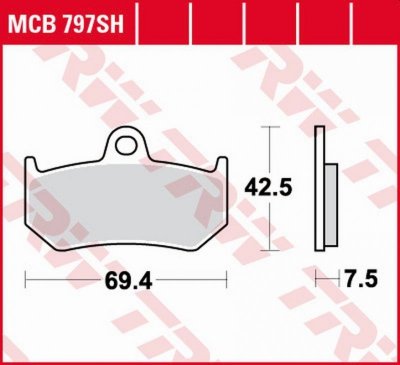 TRW ZF KLOCKI HAMULCOWE KH320 SINTER STREET MV AUGUSTA F4 BRUTALE/STRADA/SPR 750 00-05, F3 800RC/RR 16-, BRUTALE 910 05-09, F4 1