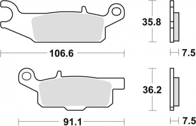 TRW ZF KLOCKI HAMULCOWE KH444 SINTER OFFROAD YAMAHA RAPTOR YFM 250 08-20, GRIZZLY YFM 550 09-20, GRIZZLY YFM 700 07-20, PRAWY PR