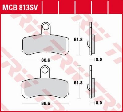 TRW ZF KLOCKI HAMULCOWE KH457 SINTER STREET HARLEY-DAVIDSON 1584 / 1690 / 1750 / 1800 08-17, PRZÓD