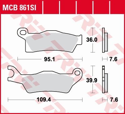 TRW ZF KLOCKI HAMULCOWE KH617 SINTER OFFROAD CAN-AM OUTLANDER 800 / 1000 12-, RENEGADE 1000 12-, PRAWY PRZÓD