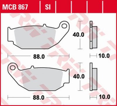 TRW ZF KLOCKI HAMULCOWE KH629 ORGANIC HONDA CB 125 R / 300 R 18-, CRF 250 L 13-17, SUZUKI GSX-R / S 18-, TYŁ
