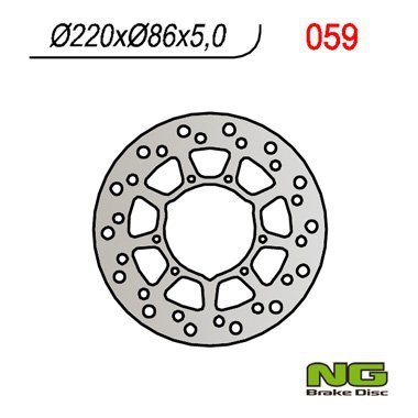 NG TARCZA HAMULCOWA TYŁ YAMAHA XT 600 E '95-'03, XTZ 660 '91-'94 (220X86X4,5)