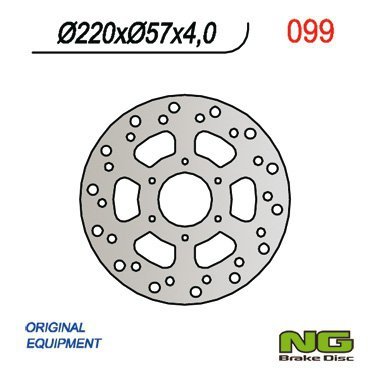 NG TARCZA HAMULCOWA TYŁ DERBI GPR50 97-03, CAGIVA 50 MITO 98-99 (220x57x4)