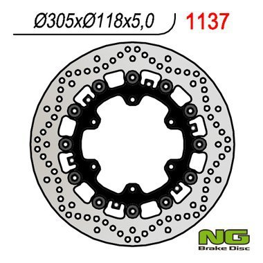 NG TARCZA HAMULCOWA PRZÓD BMW K1100LT/RS 89-00, R1100GS/R 93-94, R1100R/RT/RS 92-01 (305x118x5MM) (6X9,0MM) PŁYWAJĄCA