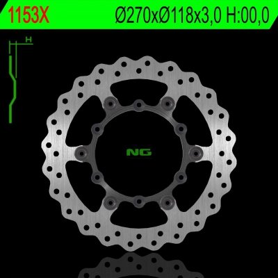NG TARCZA HAMULCOWA PRZÓD YAMAHA YZF 250/400/426/450 98-24, YZ 125/250 (2T), WR 250/400/426/450F (270X118X3MM) PŁYWAJĄCA (6X6,5M