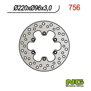 NG TARCZA HAMULCOWA PRZÓD KAWASAKI KX 80 84-00, KX 85 01-16, KX 100 06-16 (220X96X3)