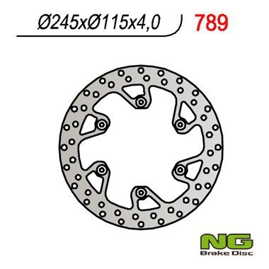 NG TARCZA HAMULCOWA TYŁ YAMAHA YZ 125/250 (02-18) YZF/WRF (02-18) SUZUKI RM 125/250 88-12 (245X115X4)(6X6,5MM)