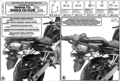 KAPPA STELAŻ POD TORBY (SAKWY) BOCZNE YAMAHA FZ6