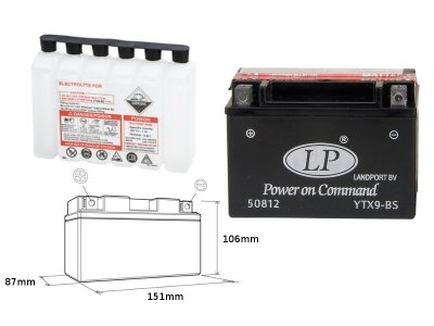 LANDPORT Honda NT 650 V Deauville (98-01) akumulator elektrolit osobno