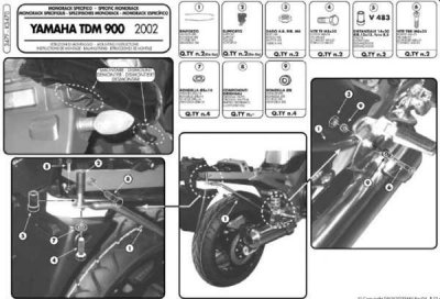 KAPPA  stelaż kufra centralnego Yamaha TDM 900 (02-14)