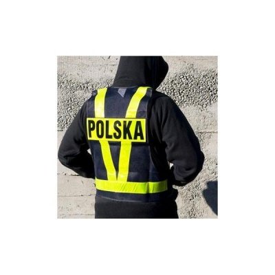 Biketec Safe Vest Kamizelka siatkowa z pasami odblaskowymi napis Polska