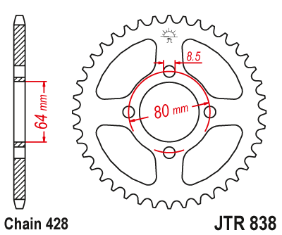 DID JT zestaw napędowy Yamaha YBR 125 (07-14)
