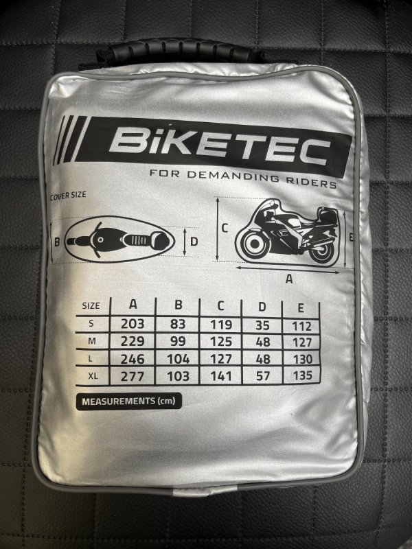 BIKETEC AQUATEC POKROWIEC WODOODPORNY NA MOTOCYKL Z KUFREM r. L