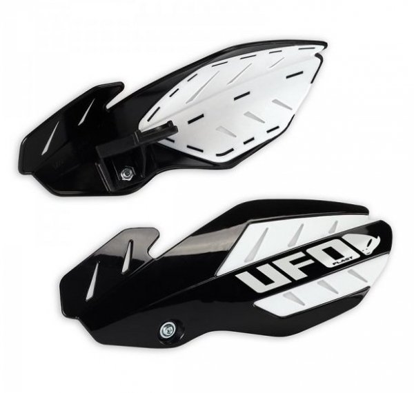 UFO OSŁONY RĄK (HANDBARY) FLAME YAMAHA YZ 125/250 '14-'17 KOLOR CZARNY/BIAŁY (Z MOCOWANIAMI)