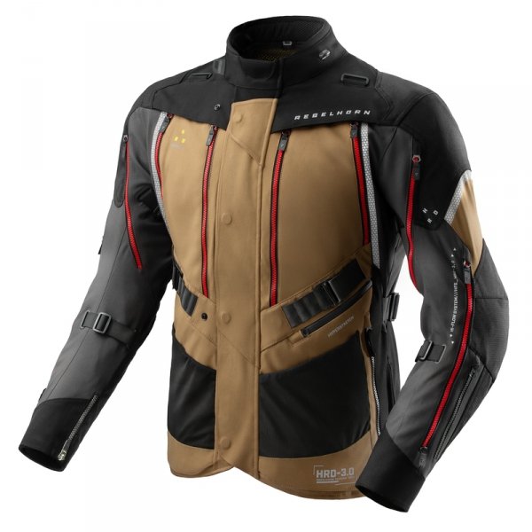 KURTKA MOTOCYKLOWA TEKSTYLNA REBELHORN HARDY 3.0 DESERT GREY RED 3XL